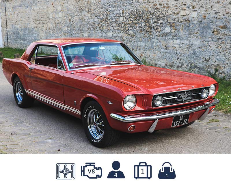 rent a classic car Ford Mustang Steve Mc Queen